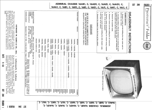 C21E12 Ch= 16E1; Admiral brand (ID = 2570252) Televisore