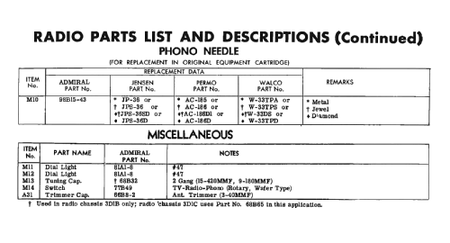 LS23B6N Ch= 20SY4H and 3D1B or 3D1C; Admiral brand (ID = 2330224) TV-Radio