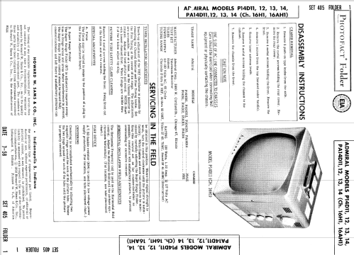 P14D13 Ch= 16H1; Admiral brand (ID = 938408) Televisión