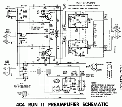 PA741 Ch= 4C4; Admiral brand (ID = 317634) Ampl/Mixer