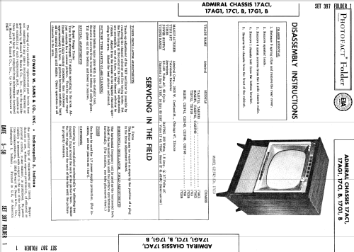 T21F33 Ch= 17C1B; Admiral brand (ID = 999731) Television