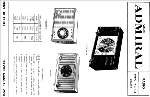 Y3523 Ch= 5L6; Admiral brand (ID = 1545813) Radio