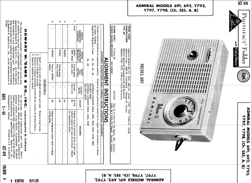 Y793 Ch= 5E5B; Admiral brand (ID = 543865) Radio