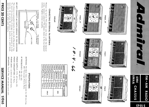 YHC641 'Reverie' Clock Radio Ch= 6M4A; Admiral brand (ID = 1565716) Radio