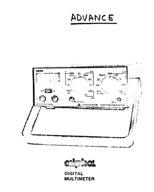 Digital Multimeter Alpha; Advance Electronics (ID = 2843370) Equipment