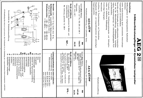 2-16W ; AEG Radios Allg. (ID = 755999) Radio