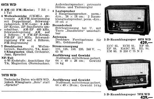 3-D-Raumklang-Super 7078WD; AEG Radios Allg. (ID = 1473207) Radio