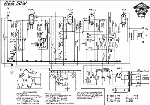 58W; AEG Radios Allg. (ID = 811608) Radio