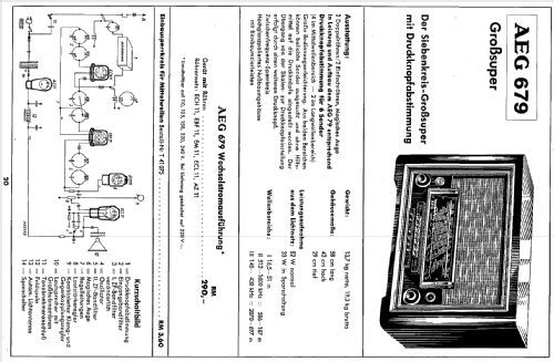 AEG-Super 679WK; AEG Radios Allg. (ID = 207925) Radio