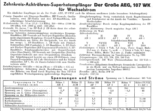Der große AEG 107WK; AEG Radios Allg. (ID = 13234) Radio