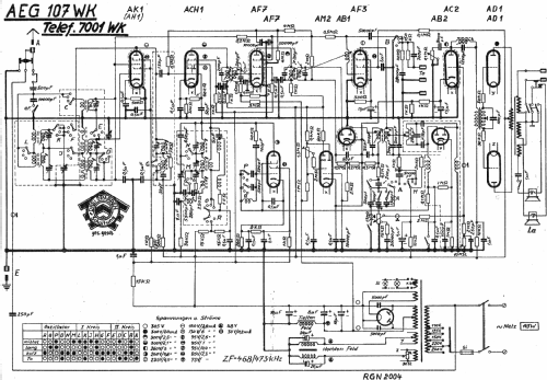 Der große AEG 107WK; AEG Radios Allg. (ID = 812008) Radio