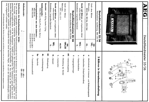 Deutschlandmeister 215GWL; AEG Radios Allg. (ID = 102028) Radio