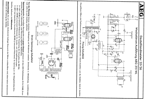 Deutschlandmeister 215WL; AEG Radios Allg. (ID = 102030) Radio