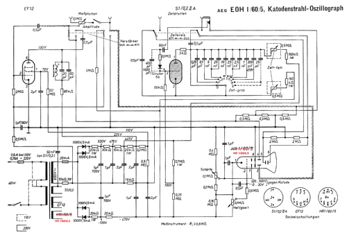 Elektronenstrahl-Klein-Oszillograph EOH 1/60/5-N EO 1/60/5; AEG Radios Allg. (ID = 1611624) Equipment