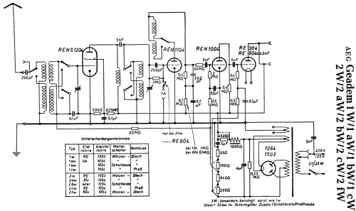 Geadem 1W ; AEG Radios Allg. (ID = 1286599) Radio