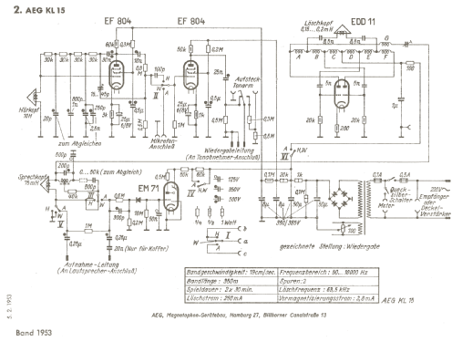 Magnetophon KL15; AEG Radios Allg. (ID = 464377) Ton-Bild