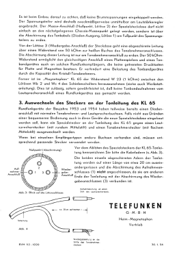 Magnetophon KL65; AEG Radios Allg. (ID = 3181930) R-Player