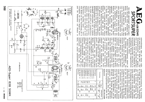 Sportsuper 638 SGWK ; AEG Radios Allg. (ID = 2629896) Radio