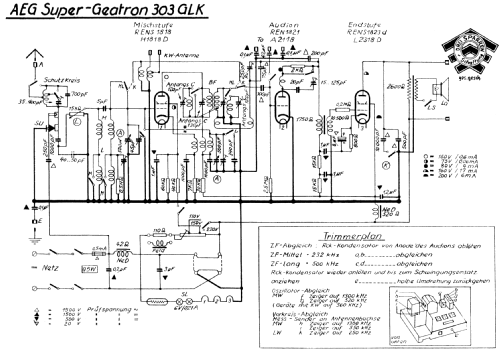 Super-Geatron 303GLK; AEG Radios Allg. (ID = 1901001) Radio