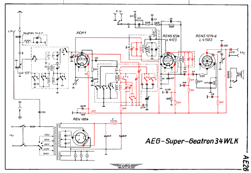 Super-Geatron 34WLK ; AEG Radios Allg. (ID = 2945915) Radio