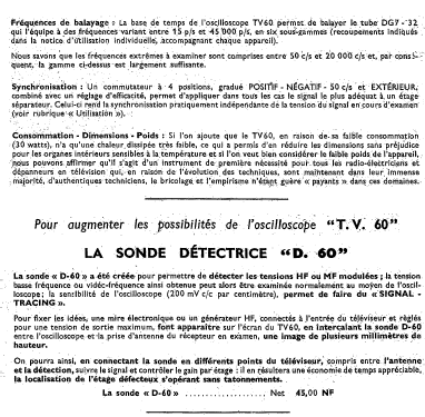 Oscilloscope TV60; Agelec A.G.E.L.E.C.; (ID = 1423081) Ausrüstung