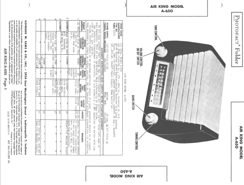 A650 ; Air King Products Co (ID = 1395425) Radio