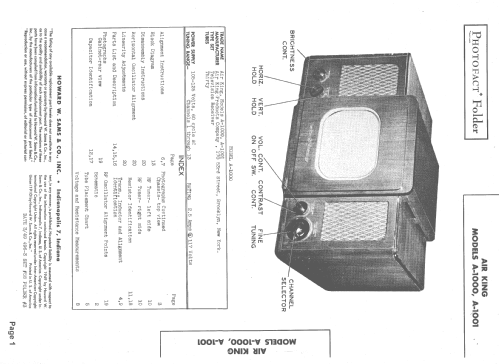 A-1001 ; Air King Products Co (ID = 1515751) Television