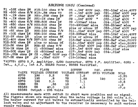1262U; Airzone 1931 Ltd.; (ID = 2080196) Radio