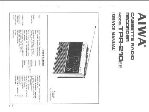 TPR-210EE; Aiwa Co. Ltd.; Tokyo (ID = 833451) Radio