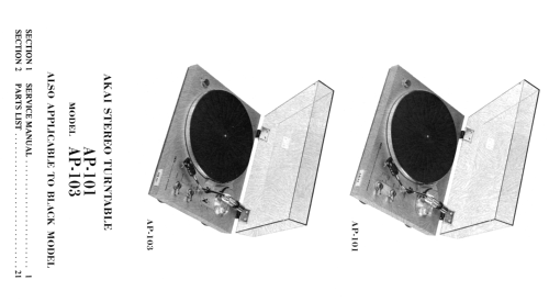 Turn Table AP-103C; Akai Electric Co., (ID = 1922078) Enrég.-R