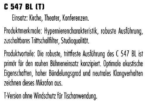 Grenzflächenmikrofon C547BL; AKG Acoustics GmbH; (ID = 1495021) Microphone/PU