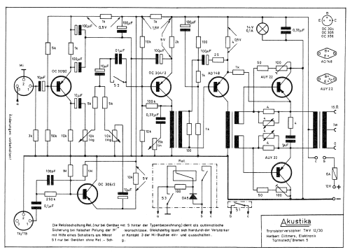 Transistorverstärker TMV 12/30 ; Akustika, Herbert (ID = 1948194) Verst/Mix