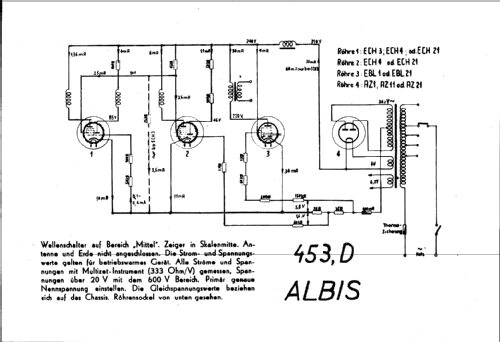 453 D mit KW-Lupe; Albis, Albiswerke AG (ID = 16366) Radio