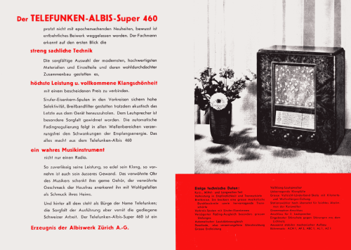 Super 460b; Albis, Albiswerke AG (ID = 2538120) Radio