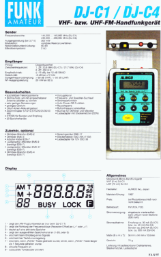 DJ-C4; Alinco Inc.; Osaka (ID = 2732688) Amat TRX