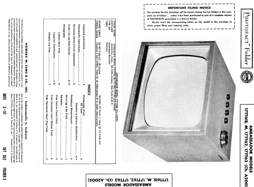 Ambassador 17TT62 Ch= A2005; Ambassador Allied (ID = 1862741) Television