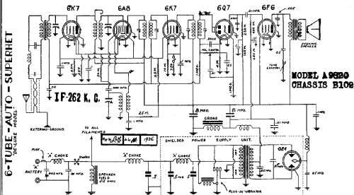 A-9820 Ch= B-102; Allied Radio Corp. (ID = 270318) Car Radio