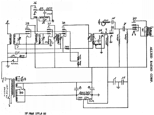 Knight 8 Tube Super E-9830; Allied Radio Corp. (ID = 269867) Radio
