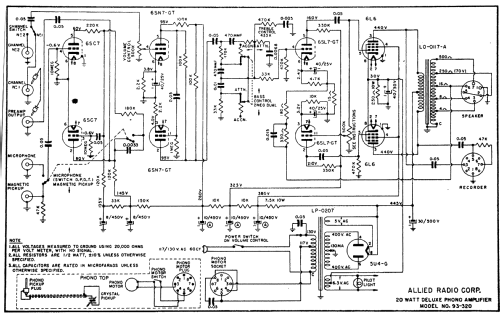 Knight 93-320; Allied Radio Corp. (ID = 818070) Ampl/Mixer