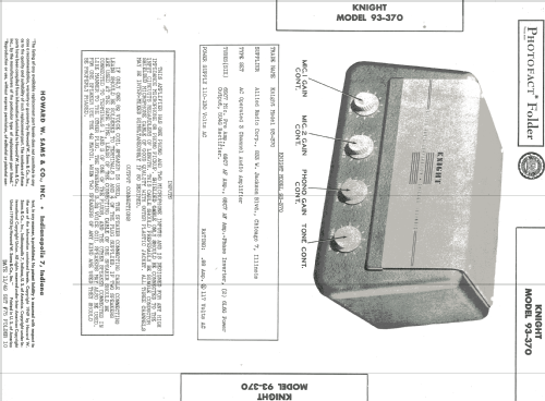 Knight 93-370 ; Allied Radio Corp. (ID = 1188675) Ampl/Mixer