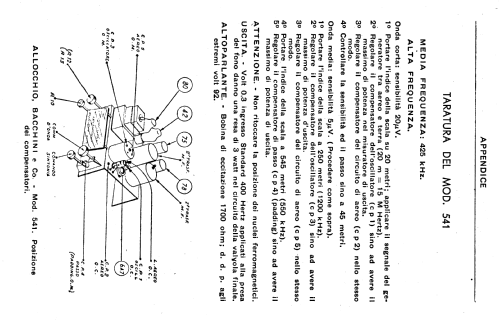 541M ; Allocchio Bacchini (ID = 434436) Radio