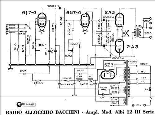Albi 12 III Serie; Allocchio Bacchini (ID = 970612) Ampl/Mixer