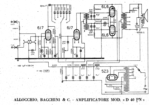 Amplificatore D 40 PN; Allocchio Bacchini (ID = 2522217) Ampl/Mixer