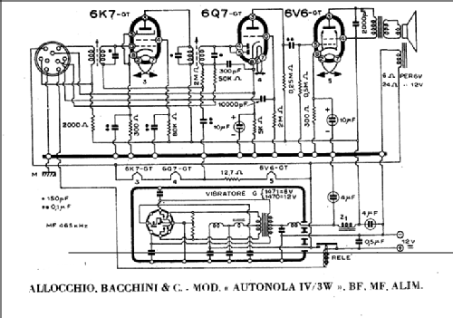 Autonola IV 3W; Allocchio Bacchini (ID = 214203) Car Radio