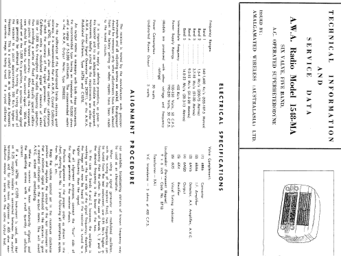 AWA 1548MA; Amalgamated Wireless (ID = 2351263) Radio