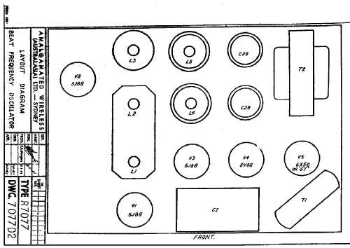 Beat Frequency Oscillator 4R7077; Amalgamated Wireless (ID = 1961887) Ausrüstung