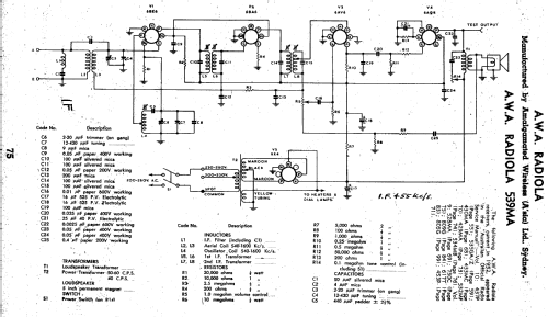 Radiola 5 539MA; Amalgamated Wireless (ID = 2286833) Radio