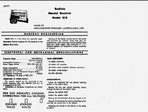 Radiola B15; Amalgamated Wireless (ID = 1388449) Radio