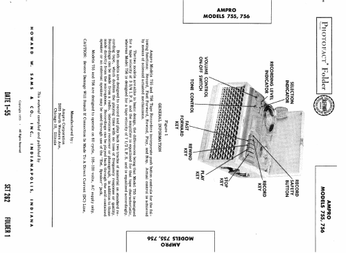 Tape Recorder 755; Ampro Corp.; Chicago (ID = 434721) Ton-Bild