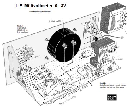 A.F. millivoltmeter 0 - 3 Volt; Amroh NV Radio (ID = 1378178) Equipment